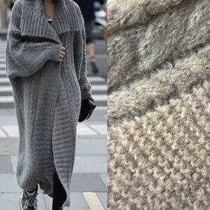 2901. Light olive green OVERSIZED MAXI LONG Cardigan Chunky Cable Duster Fuzzy